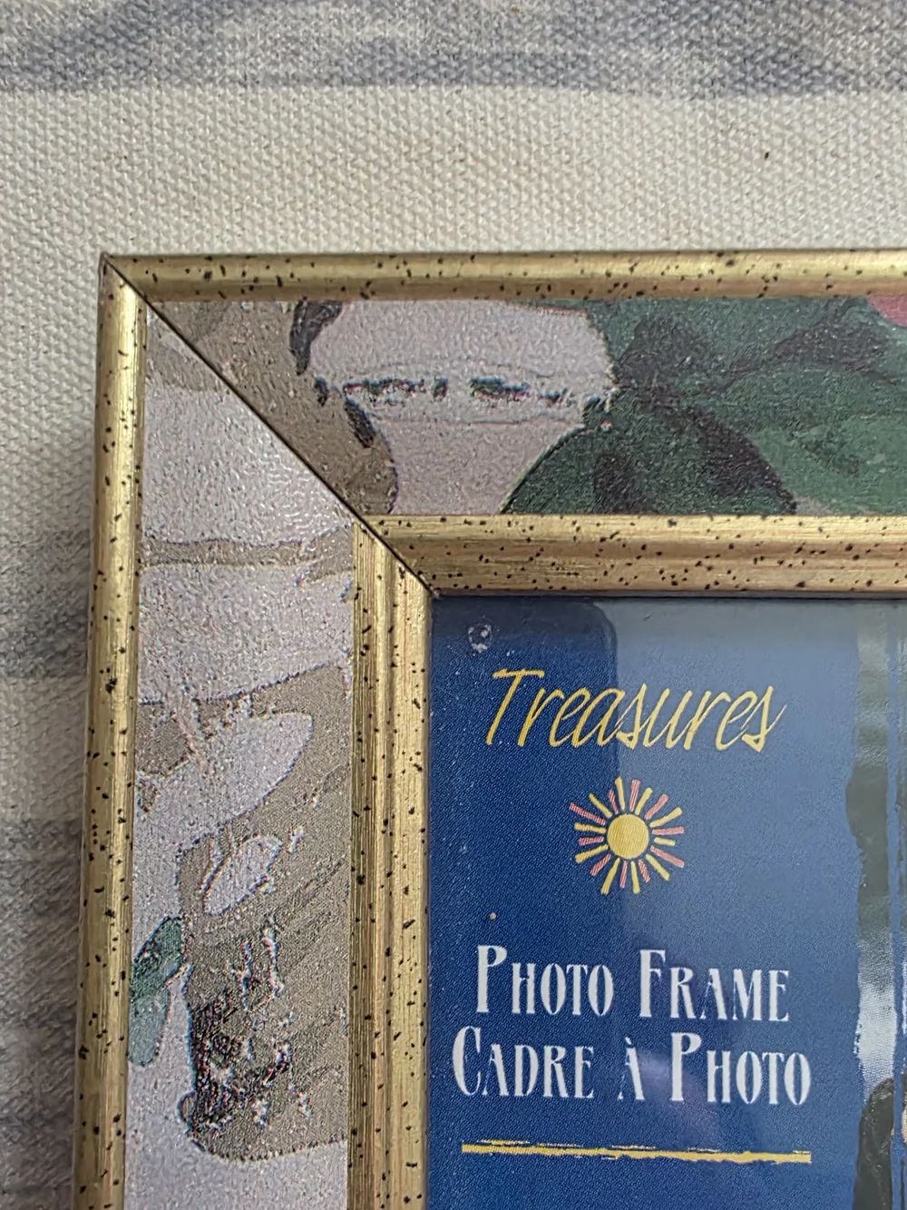 VTG Intercraft Floral Picture Frame 3.5x5 Gold Cottagecore Shabby